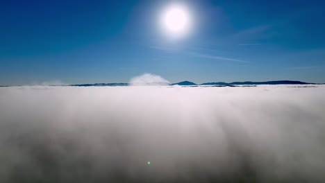 flying above the clouds and fog in wilkes county nc