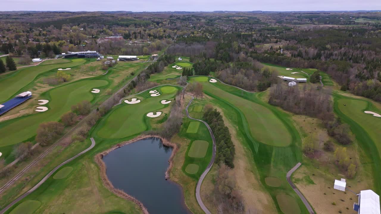 Manicured fairways at TPC Toronto Osprey Valley Golf Course, aerial overview