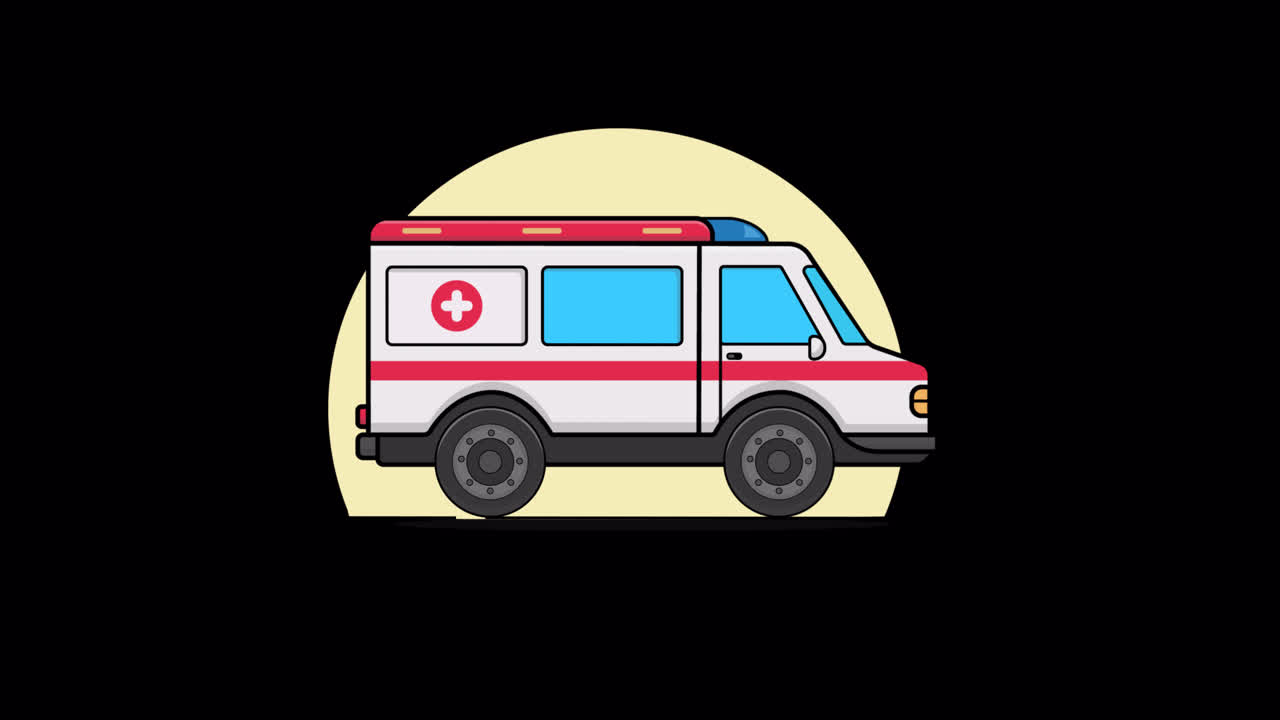 Yanıp Sönen Işıklı Animasyonlu Ambulans