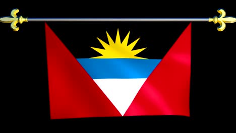 gran bandera animada en bucle de antigua y barbuda