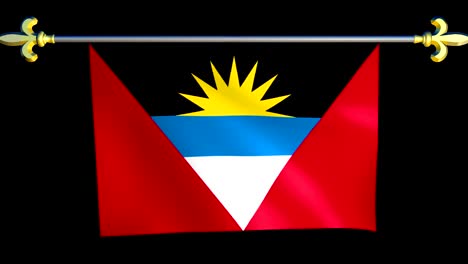 large looping animated flag of antiqua and barbuda