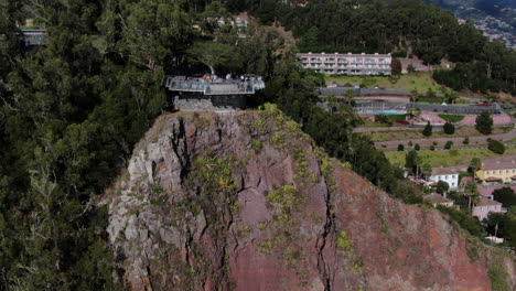 Cinematic-aerial-shot-and-in-half-orbit-to-the-viewpoint-of-Cabo-Girao-on-the-island-of-Madeira-and-on-a-sunny-day