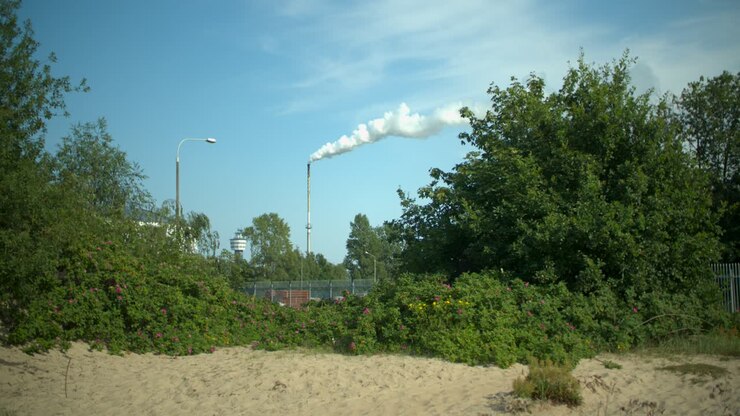 Pollution chimney slow motion video