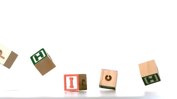 Which spelled out in block letters falling over