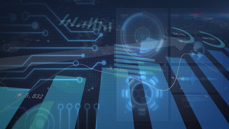 Animation of financial data processing over statistics