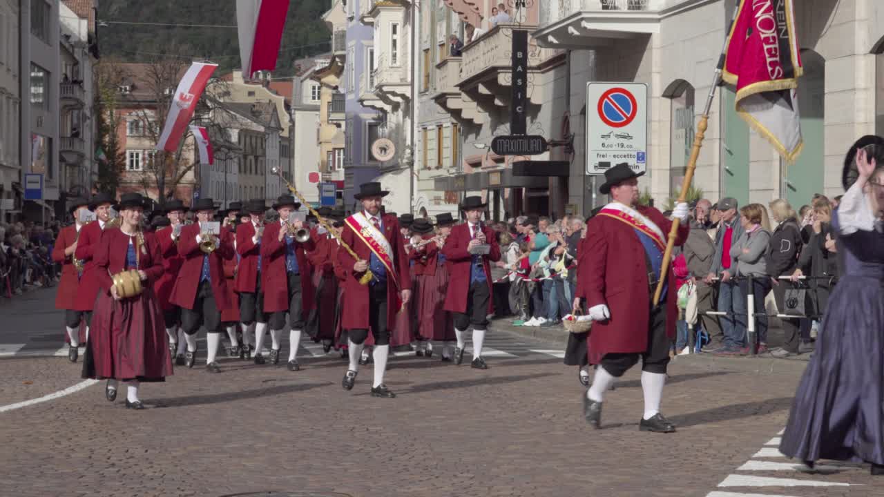 Traditional Parade in European Town