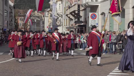 traditional parade in european town