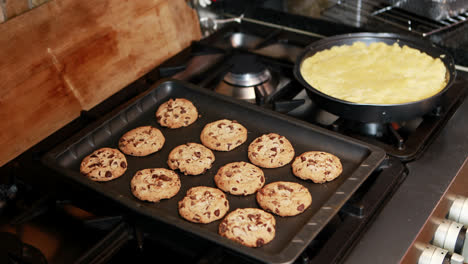 cookies on baking tray in kitchen