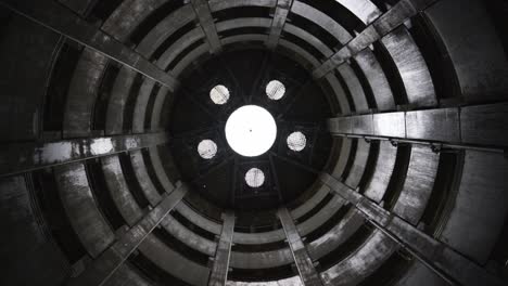 Looking-Up-Inside-Concrete-Underground-Parking-In-Copenhagen,-Denmark