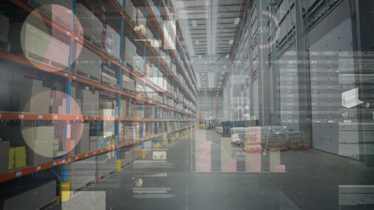 倉庫上での財務データ処理のアニメーション