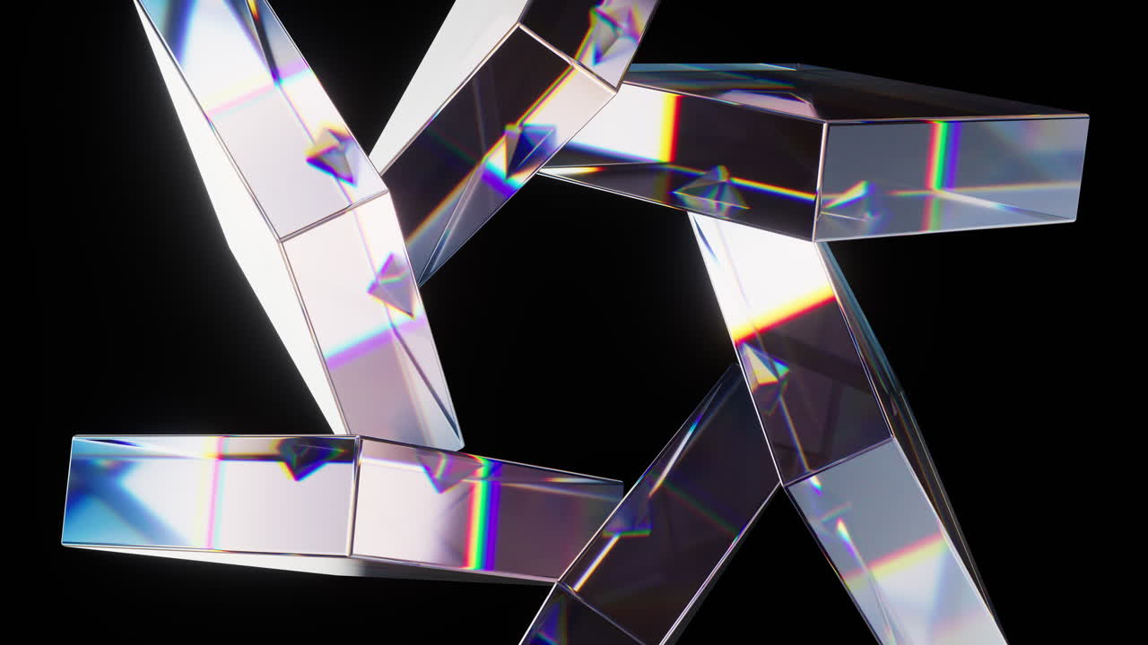 geometrías de vidrio con colores de dispersión, renderización en 3d.