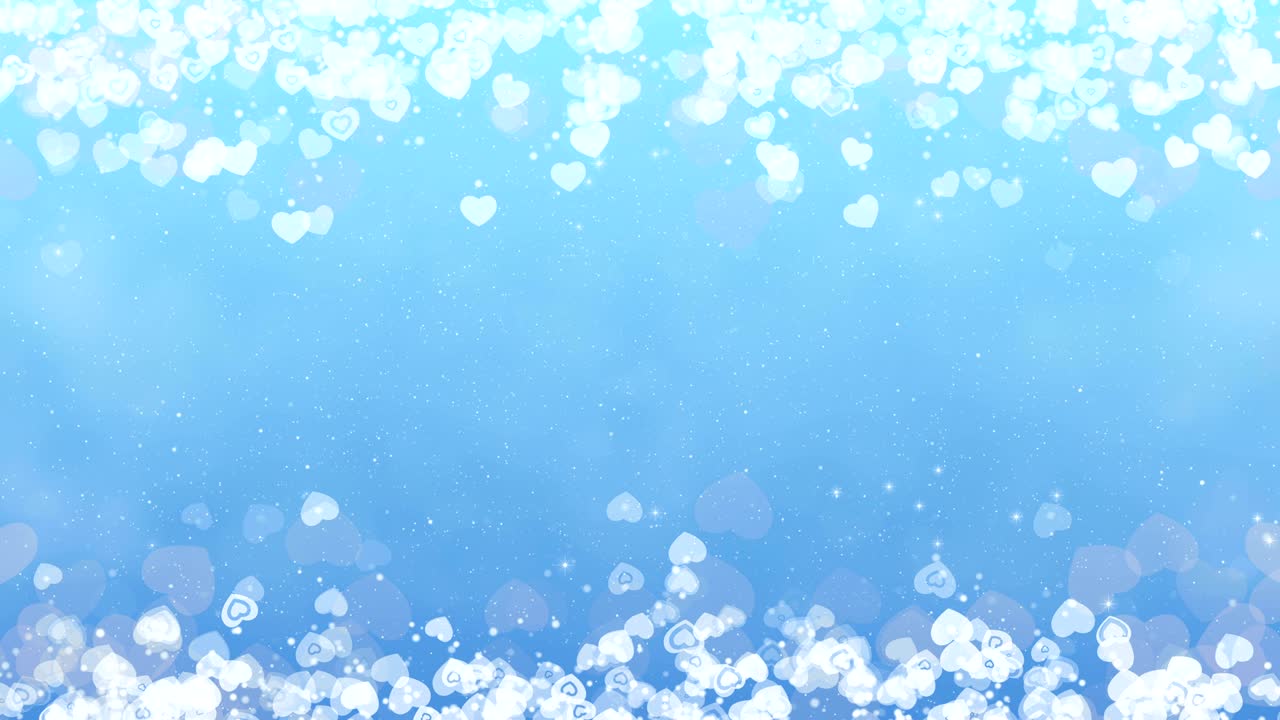 파란색 배경에 심장 프레임 추상적인 발렌타인 데이 카드