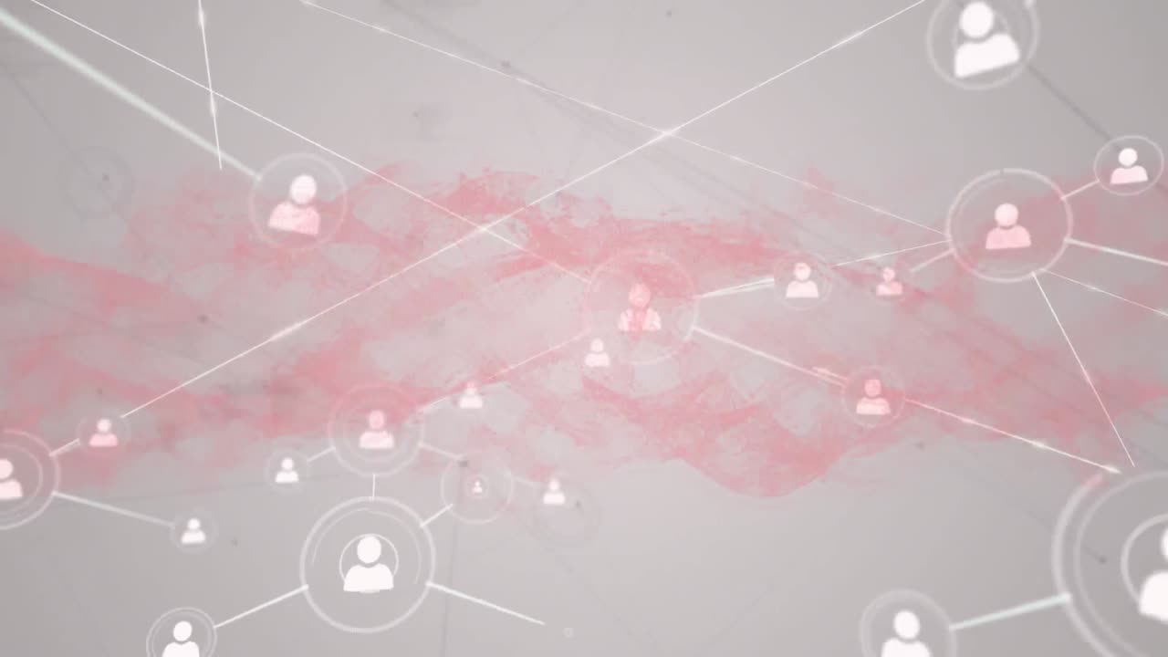 프로필 아이콘의 애니메이션, 하 바탕에 움직이는 선과 추상적인 패턴으로 연결된 점