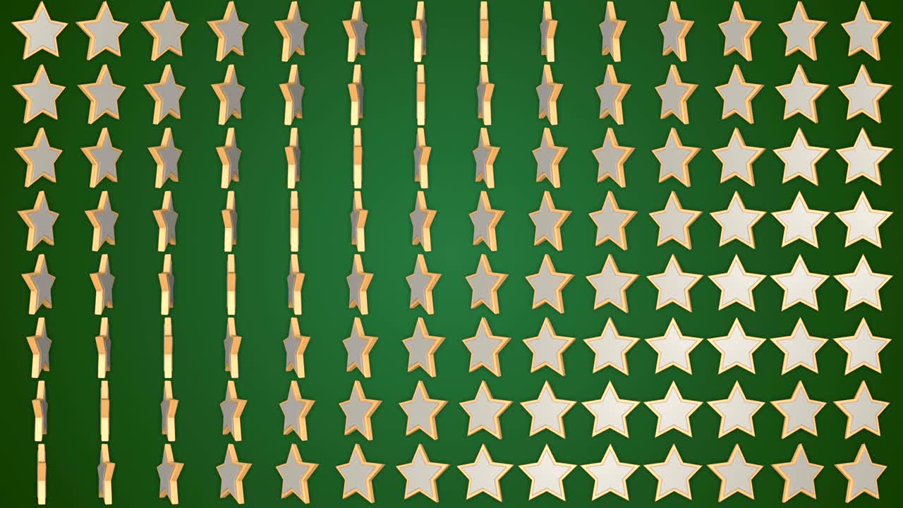 회전하는 별 녹색 배경