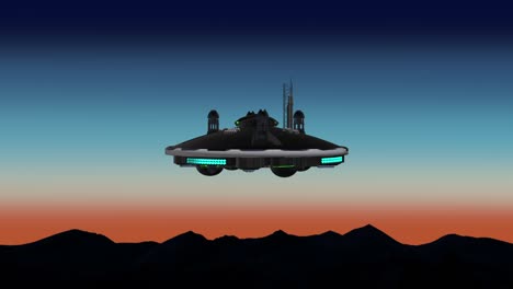 a ufo doing aerial acrobatics after sunset - seamless looping