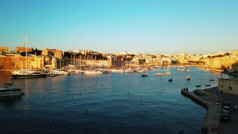 Video-from-Malta,-Kalkara-area,-cityscape-at-sunset