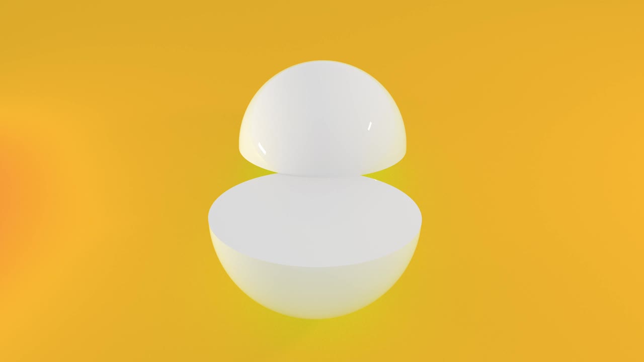 절반으로 회전하는 추상적인 3d 구. 4k 원활한 루프 애니메이션.