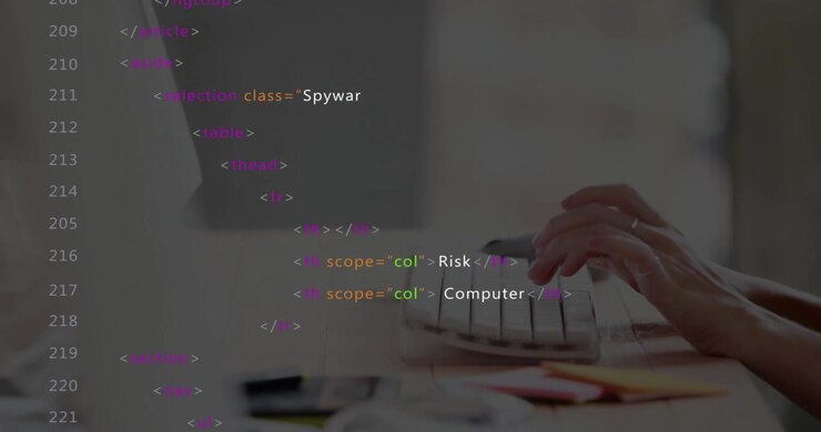Software Developer Writing Cyber Security Code on Computer
