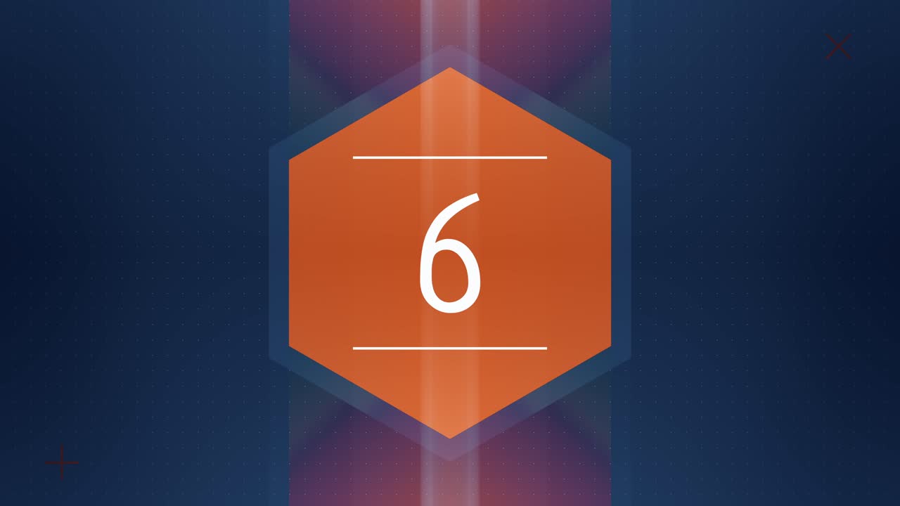 애니메이션 카운트다운 6각형 디스플레이