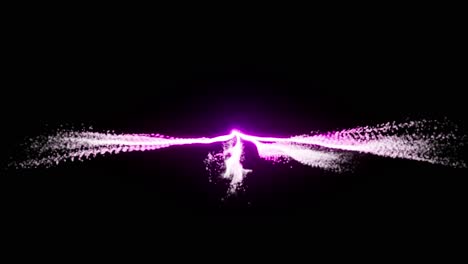 visual effects, vfx, purple particles flow on black background 3d animation