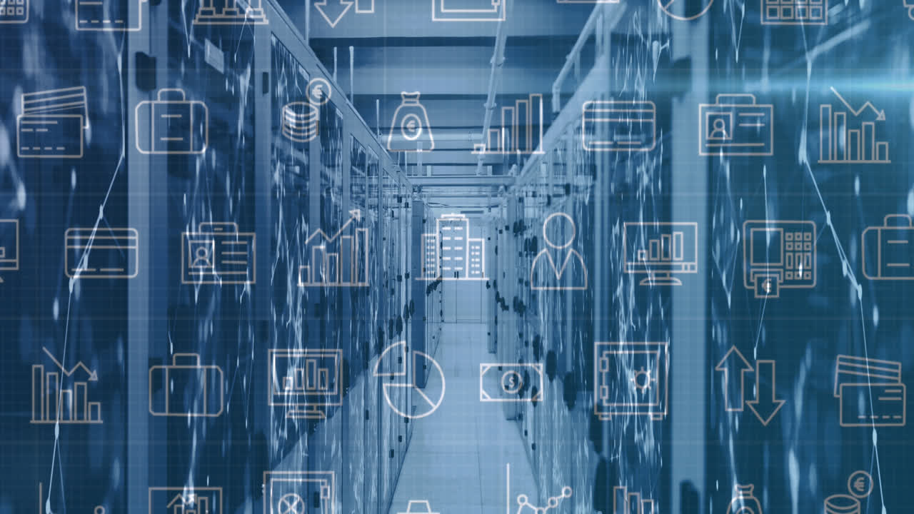 서버  ⁇ 에서 비즈니스 아이콘의 애니메이션