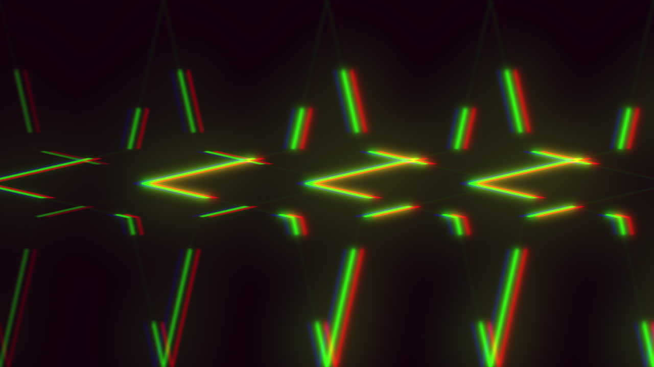 un colorido patrón en zigzag de líneas verdes, amarillas y rojas