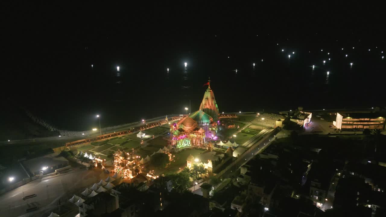 12 Jyotirlingas in India, Temples of Lord Shiva, indian temple architecture, Somnath Temple Aerial view