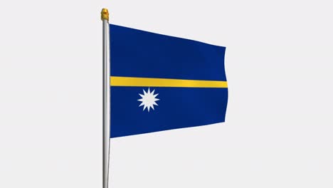loop video of nauru flag  fluttering in the wind, slow motion video of 4k , with alpha channel
