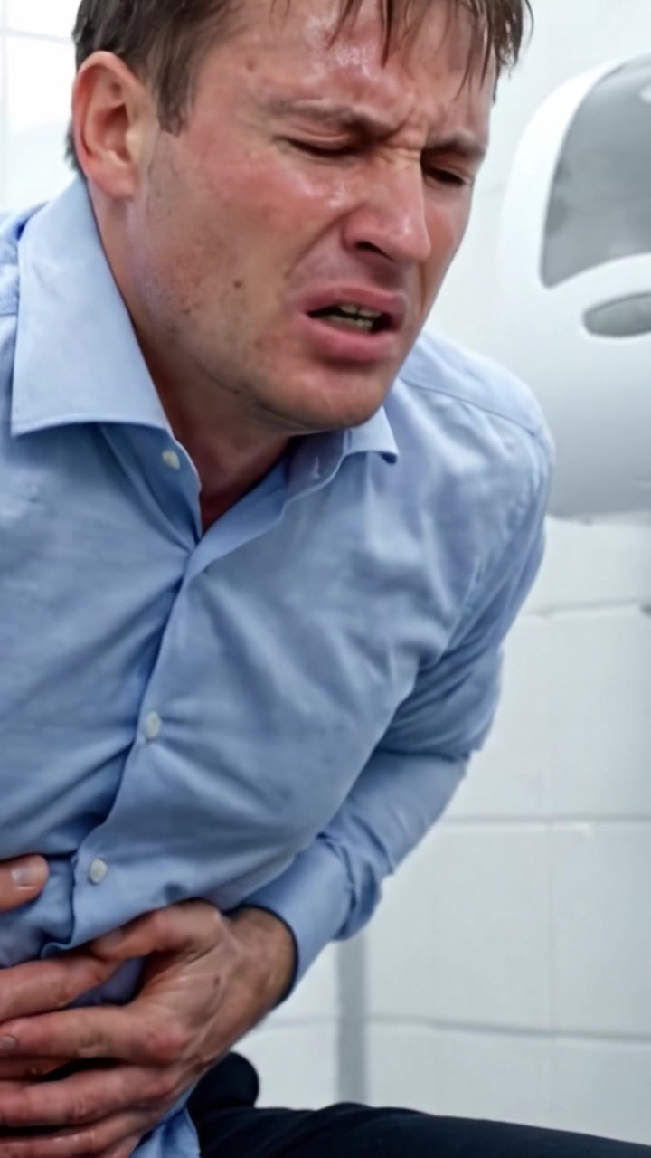 Struggling with Intense Pain: A Distressing Representation of Suffering and Discomfort Captured in Two Consecutive Frames of a Man in Distress
