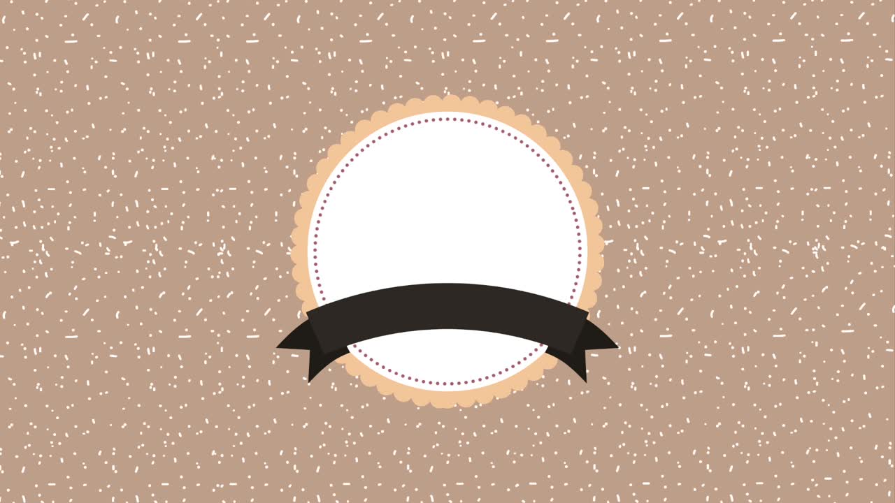 리본 레트로 배경으로 된 둥근 라벨