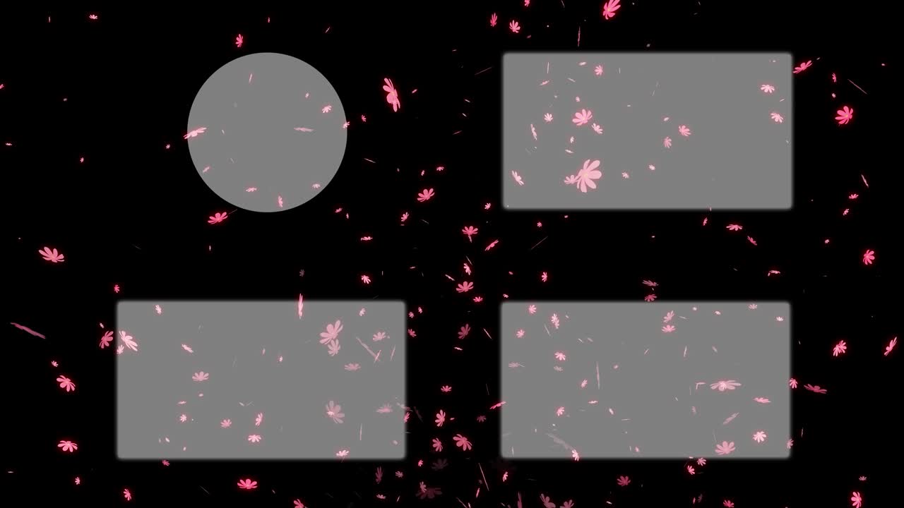 코스모스 꽃 입자 엔드 카드 엔딩 스크린 모션 그래픽