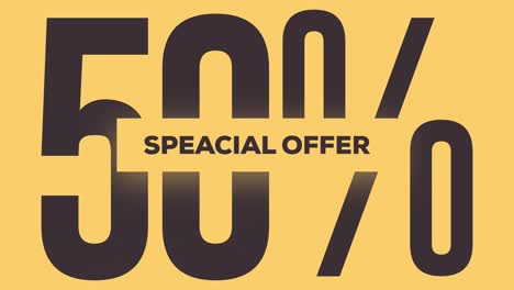 speacial offer 50% word animation motion graphic video with alpha channel, transparent background use for web banner, coupon,sale promotion,advertising, marketing 4k footage