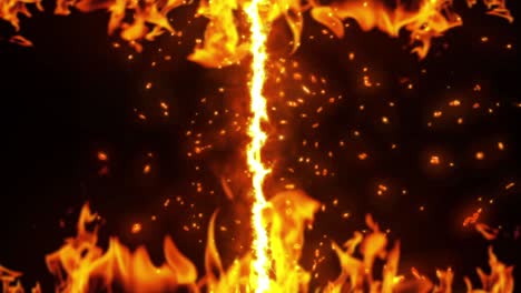 animación de bucle de fondo de fuego versus interfaz