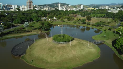 Aerial-view-of-a-beautiful-park-in-a-metropolitan-city-in-Brazil