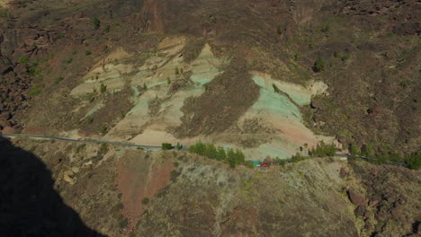 Aerial-view-in-panoramic-orbit-of-Los-Azulejos-De-Veneguera