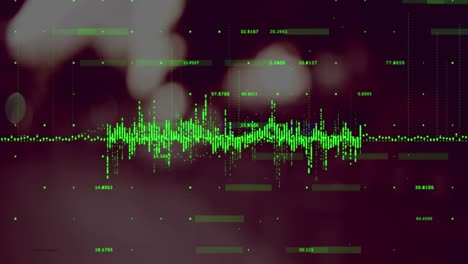 Animation-of-soundwaves-and-graphs-with-numbers-over-defocused-vehicles-moving-on-street