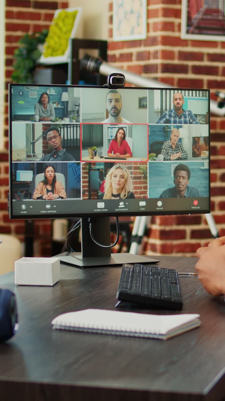 Video call on a computer screen