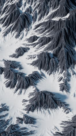 el fondo de las montañas de nieve, renderización en 3d.