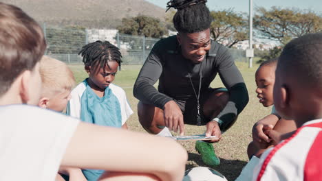 soccer coach and kids training
