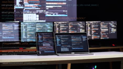 coding workstations with multiple monitors