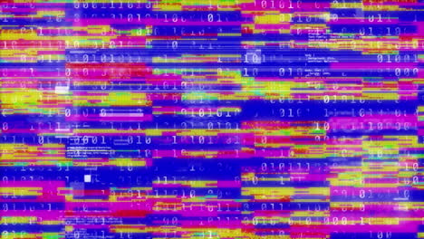 animación de la pantalla del procesamiento de datos de codificación binaria en rayas en un bucle sin costura