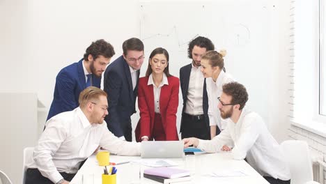 young active colleagues in business office