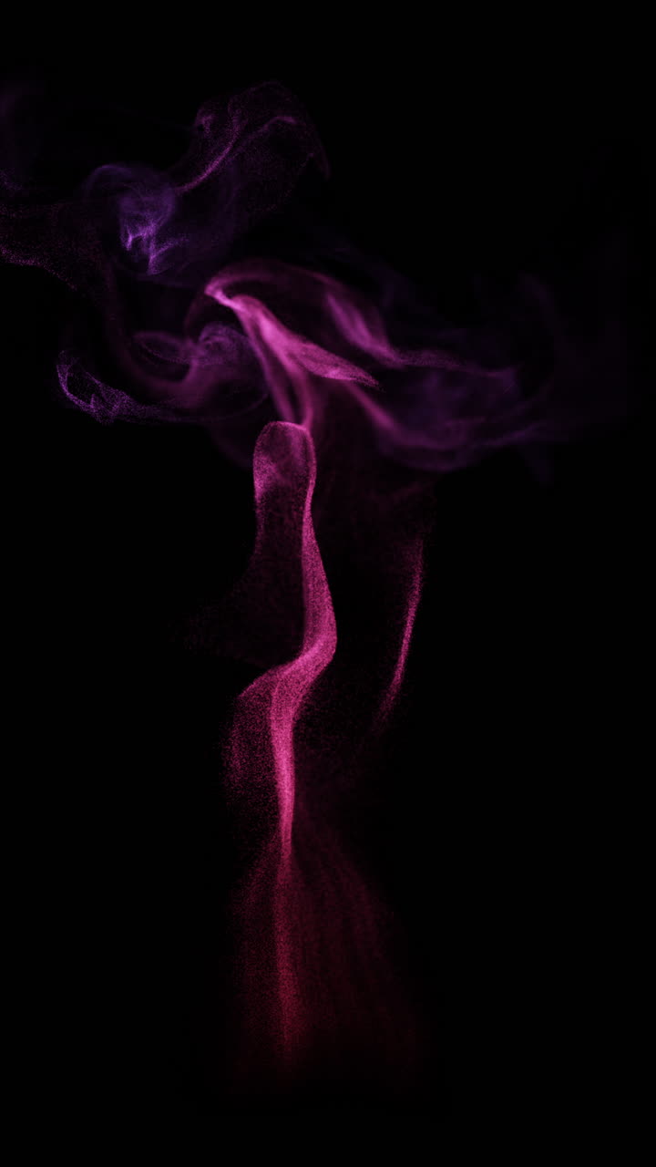 Scie astratte di particelle fluide in viola e rosa