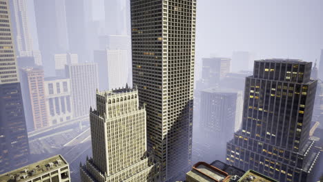 skyline panorama reveals urban splendor shrouded in subtle mist and history
