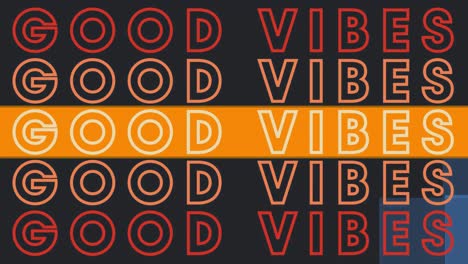 Animation-of-good-vibes-text-repeated-over-blue-squares-on-black-background