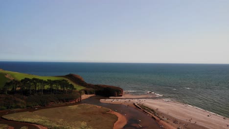 aerial view of otter estuary at budleigh salterton in east devon