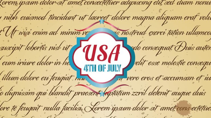 Animation of independence day text over constitution