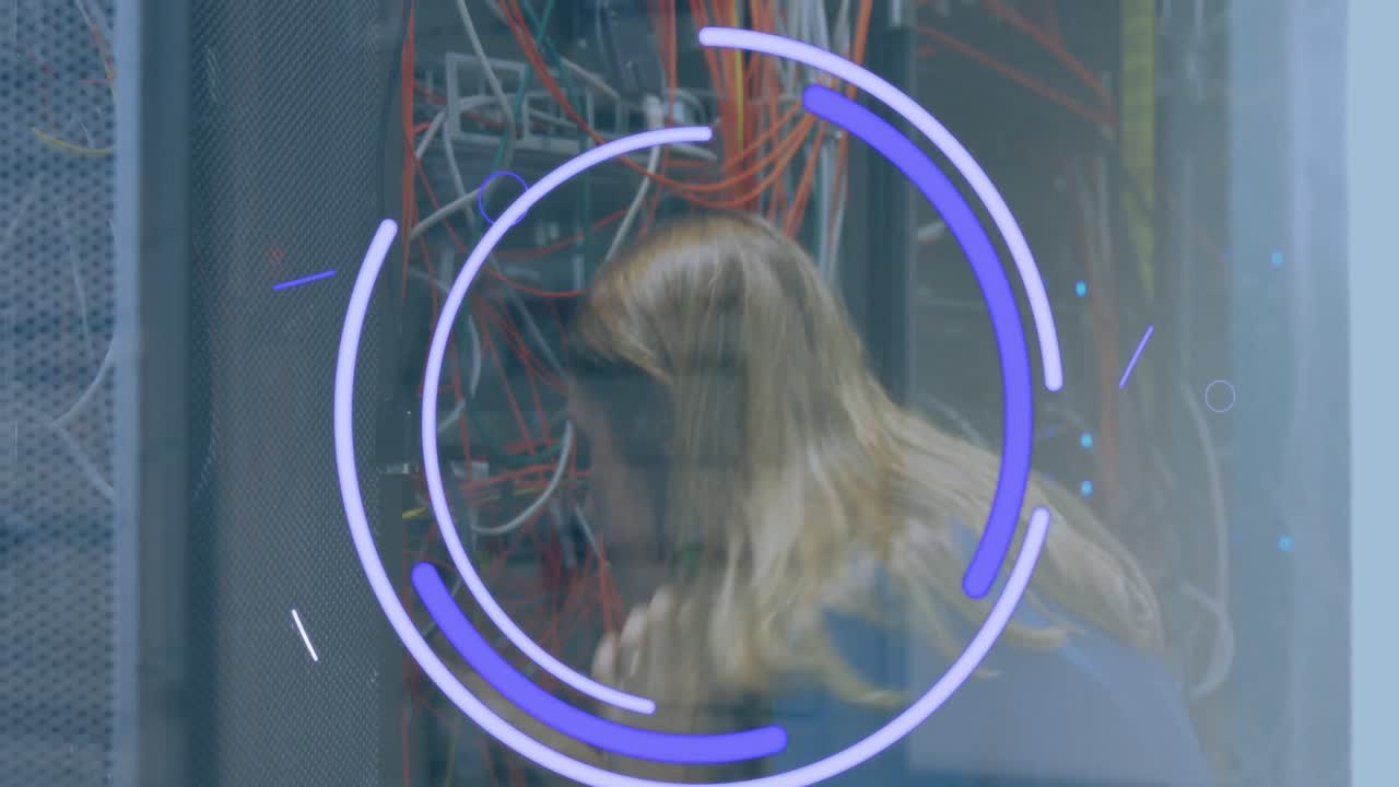 animación del procesamiento de datos a través de técnicas informáticas caucásicas y servidores informáticos