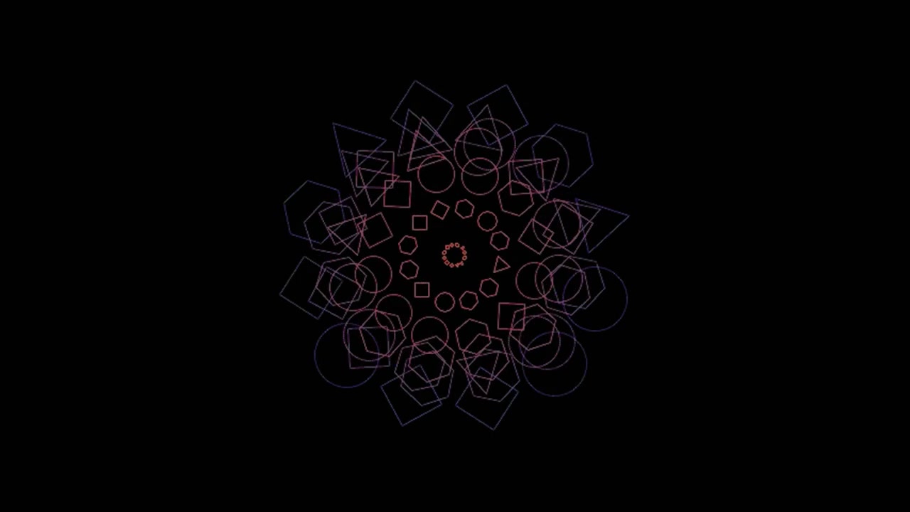 Animazione astratta di mandala geometrico con forme rotanti