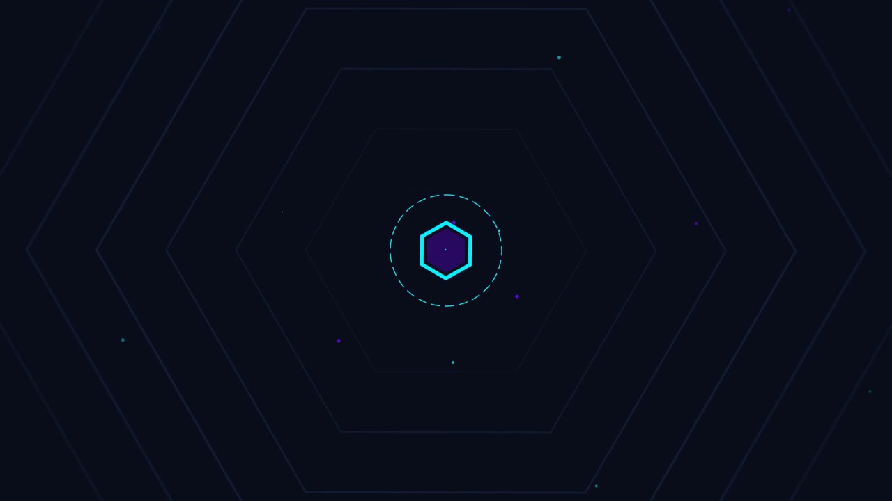 Abstrakter sechseckiger geometrischer Motion-Graphic-Hintergrund